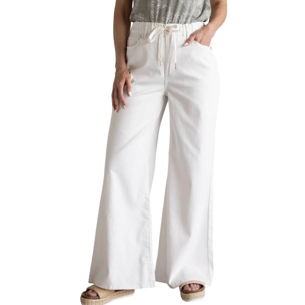Judy Blue White Featherweight Palazzo Jeans White 20W Short NEW